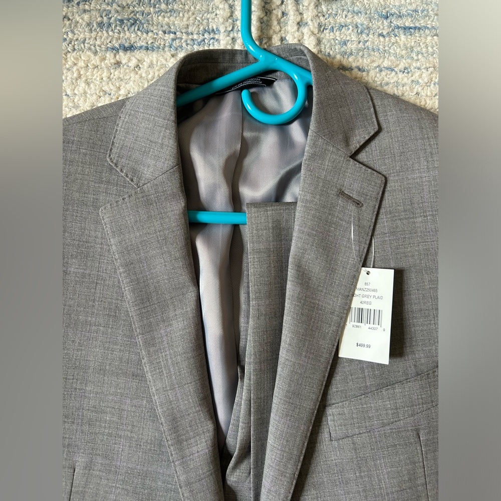 Saks Fifth Avenue Light Gray Men's Two-Piece Suit Blazer